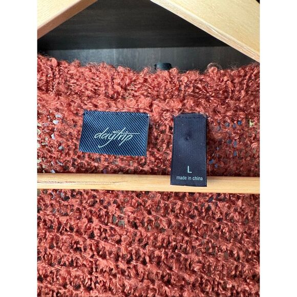 Buckle Daytrip Fuzzy Cardigan Sweater In Arabian Spice Orange Size Large - Picture 7 of 8